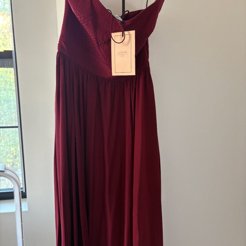 NWT La Ligne Tracy Dress- Red/Burgundy Size XS